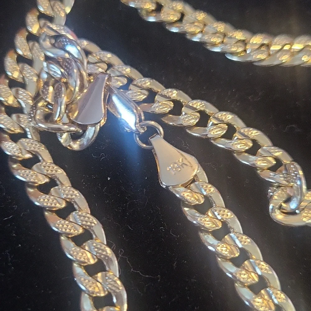 18k Saudi Gold Plated Chain Necklace - Picture 1 of 7